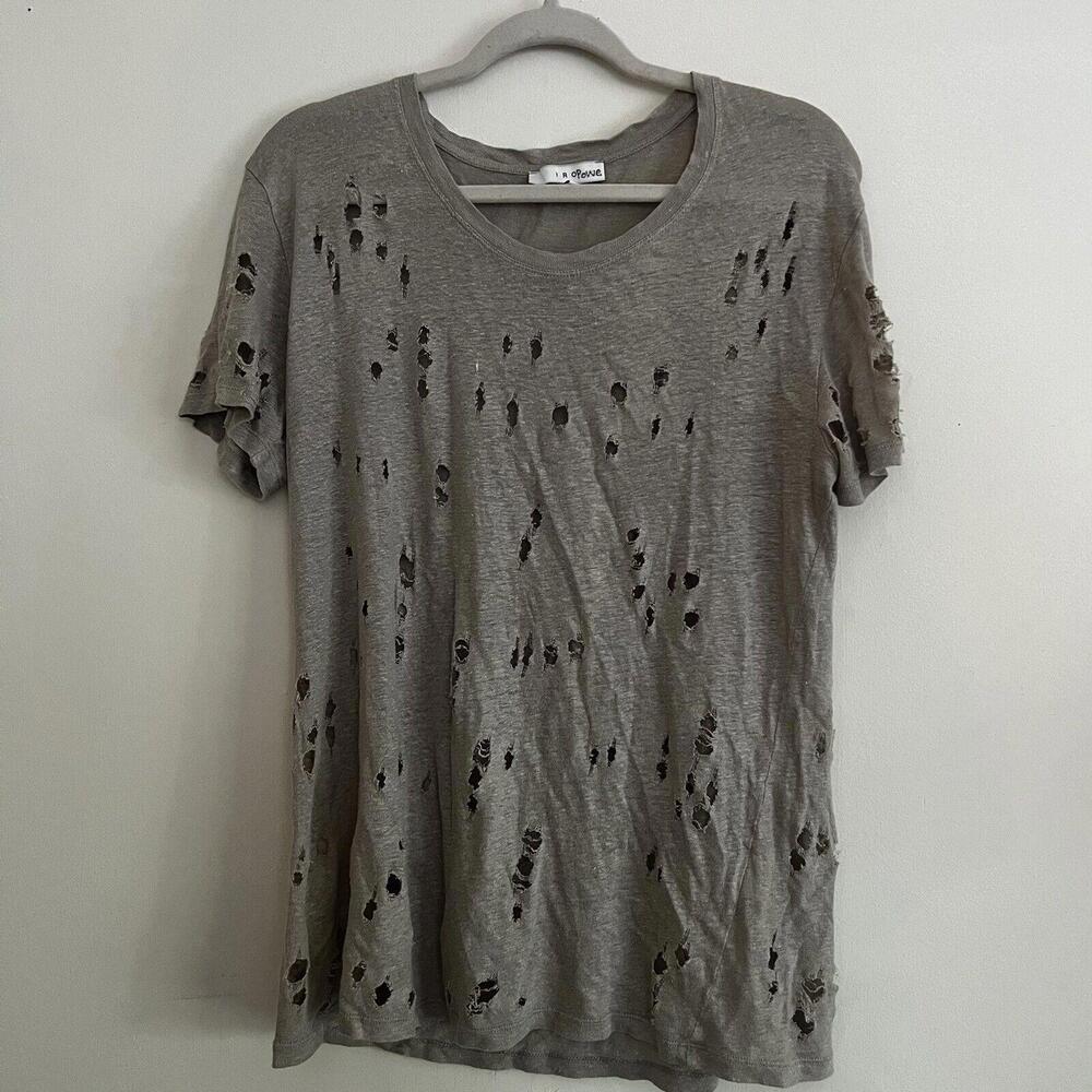 IRO  Women's Hole Linen T-Shirt In Clay M ($150)